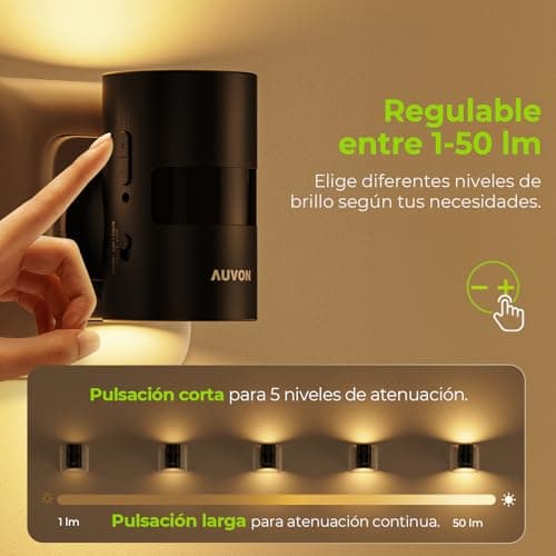 Detalle 2 de AUVON lámpara de noche con sensor 90°