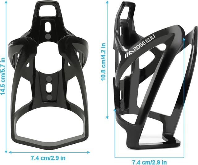 Detalle 2 de Rose Kuli Flaschenhalter Fahrrad (2er-Set) – Getränkehalter für MTB & Rennrad in Schwarz