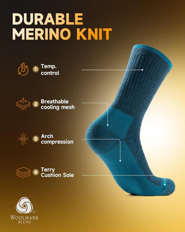 Detalle de Merino wool socks 3 pack, cushioning support