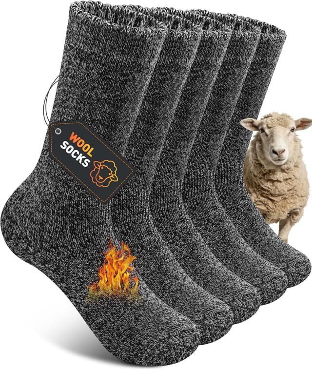 Detalle de SIMIYA Mens Wool Socks Winter Thermal