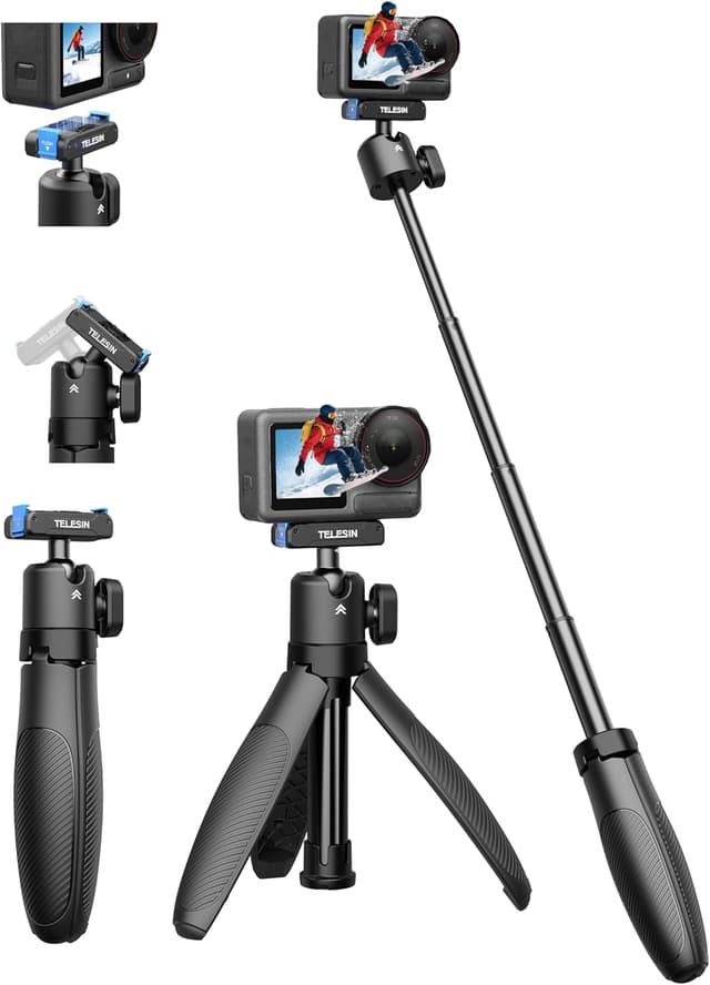 Detalle de TELESIN 40cm Mini Selfie Stick Tripod with Magnetic Quick Release (15.7")