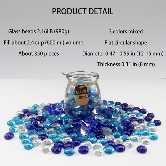 Detalle 2 de Glasperlen 940 g für Aquariumdeko