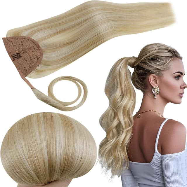 Detalle de RUNATURE Extension Coda in capelli umani Veri Biondo 18 (45 cm) #18P613