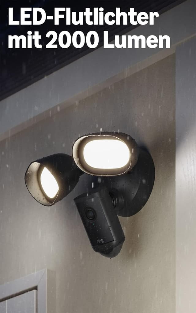Detalle 2 de Ring Flutlichtkamera Pro (Floodlight Cam Pro, neueste Generation) – Retinal 4K, 10x-Zoom, 2000-Lumen-Flutlichter & Sirene