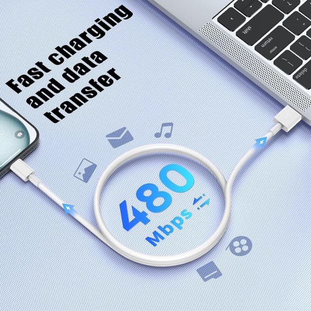 Detalle 2 de Qalirvis 2Pack 3ft Carplay cable