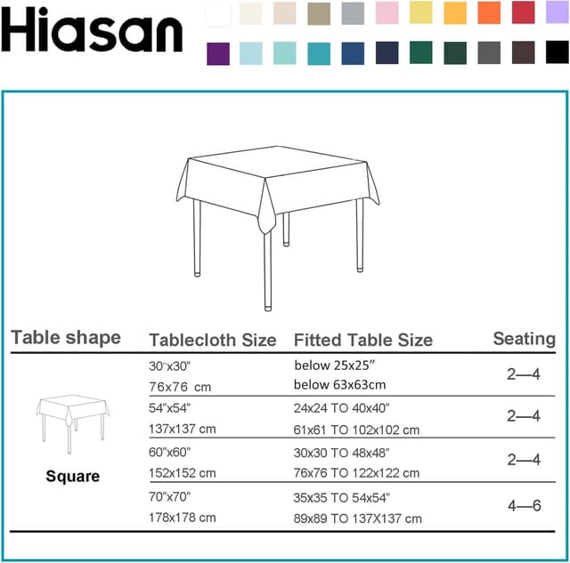 Detalle de Hiasan Checkered Tablecloth Square 70 x 70 Inch (Waterproof, Wrinkle-Resistant) in Forest Green & White Gingham