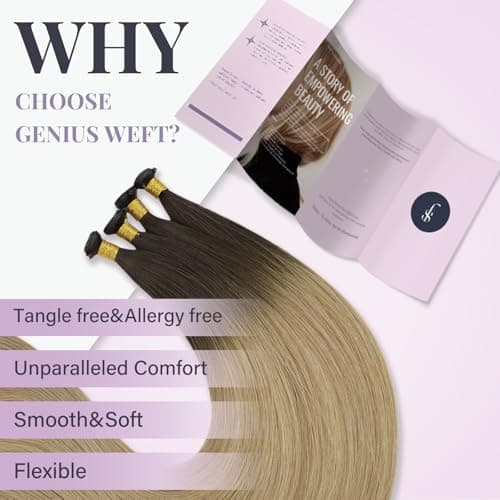 Detalle de Fshine Extensiones de Pelo Natural Castaño a Rubio Medio 💇♀