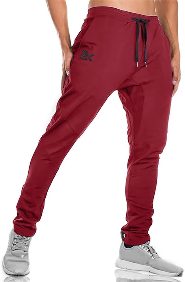 Detalle de BROKIG Mens Gym Joggers Sweatpants with Double Pockets and Hidden Ankle Zippers