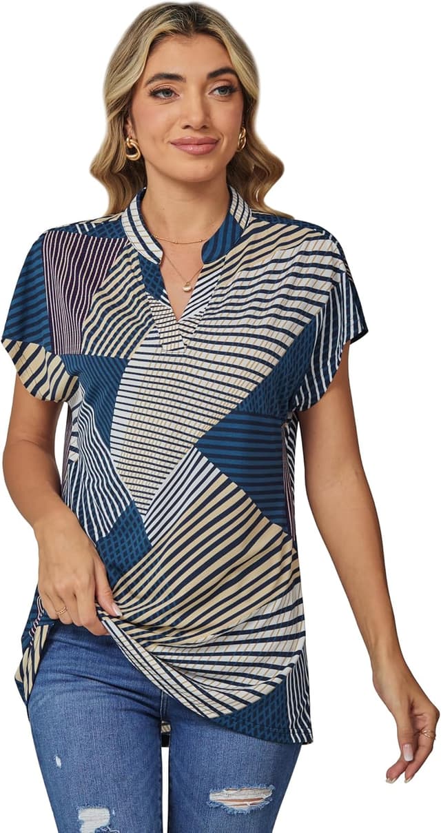 Detalle 2 de DJT Damenbluse mit V-Ausschnitt, 5% Elasthan