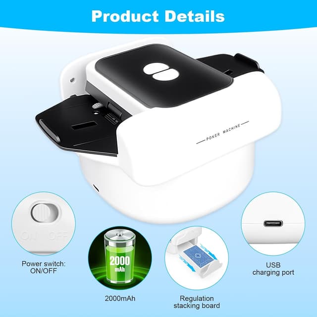 Thumbnail 6 de Aquota mélangeur de cartes automatique rechargeable (portable, silencieux) pour 1 à 2 jeux