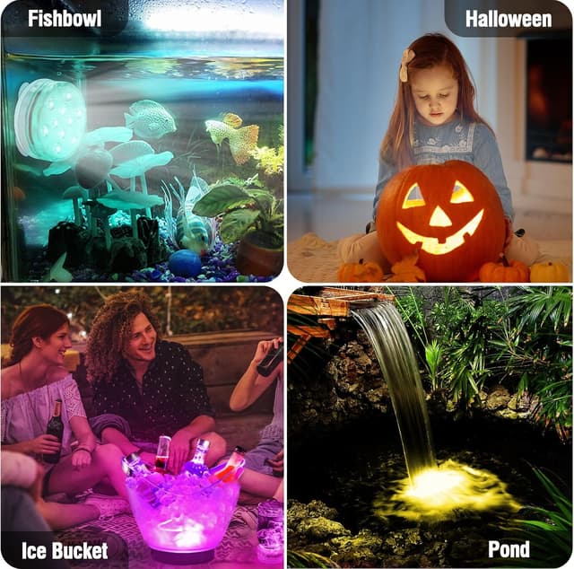 Detalle 2 de Qoolife LED Sommergibili Ricaricabile con Telecomando