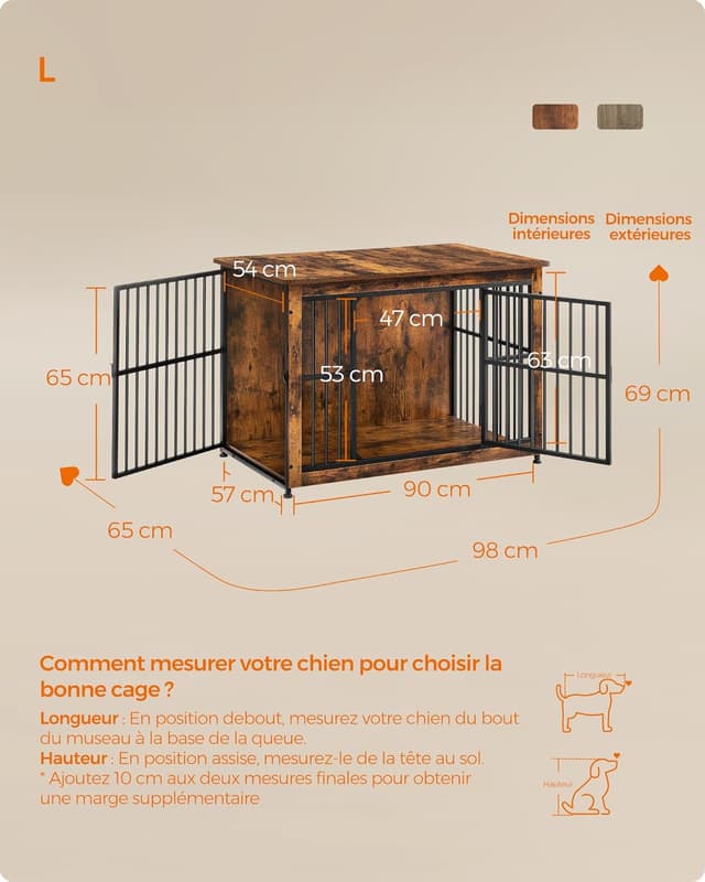 Thumbnail 6 de Feandrea Meuble Cage pour Chien PFC023X01 32 kg