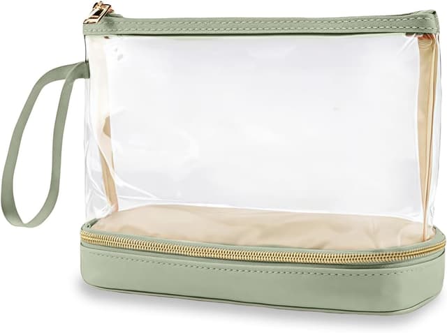 Detalle de Aucuu trousse de toilette de voyage en PVC transparent avec poignée, grande capacité (22 × 9 × 16 cm)