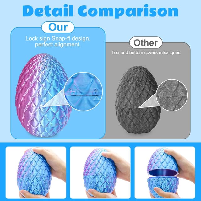 Detalle 2 de Dracheneier 3D-Spielzeug 15 cm