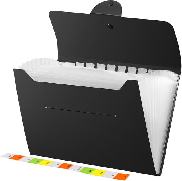 Detalle de Diboniur A4 Accordion File Organiser with 13 Pockets (Black)