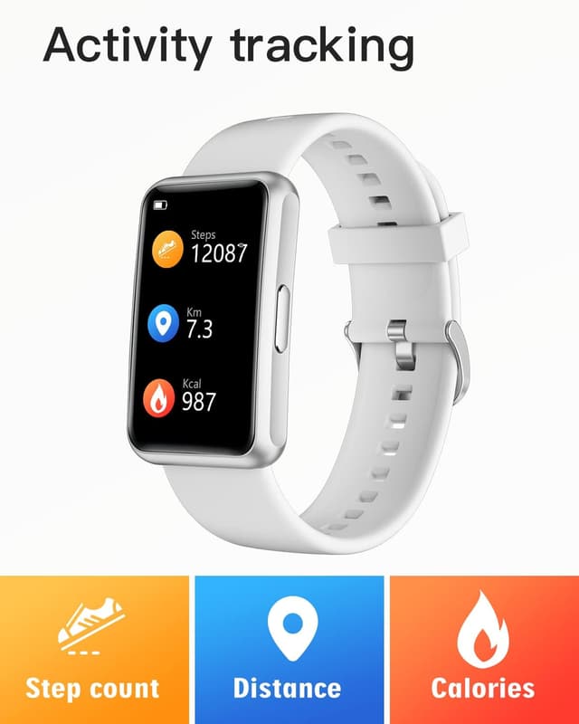 Detalle 2 de HUAKUA Pedometer Watch 1.47-inch Touch Screen Fitness Tracker (No Bluetooth, No App, IP68)