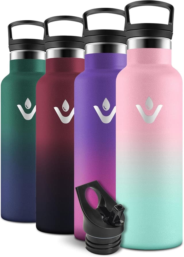 Detalle de Motswedi borraccia termica da 750 ml in acciaio 18/8, senza BPA (rosa chiaro&verde chiaro)