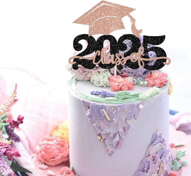 Thumbnail 2 de 2025 Abschluss Cake Topper Glitzer 🎂