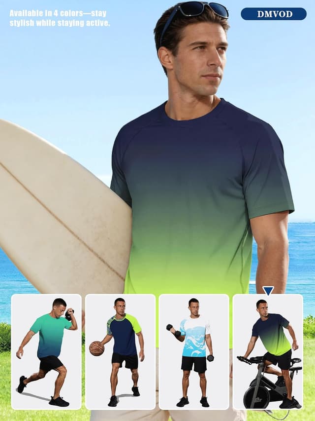 Detalle 2 de Men’s UPF 50+ Long Sleeve Fishing Shirts Rash Guard (1 or 3 Pack)