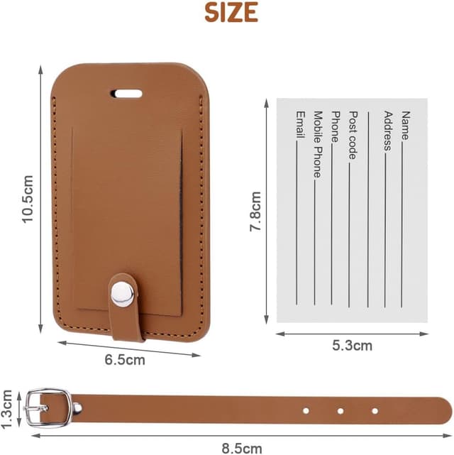 Detalle de Flintronic Étiquettes de bagage (lot de 2) pour valise et sac à main, avec protection contre l’humidité