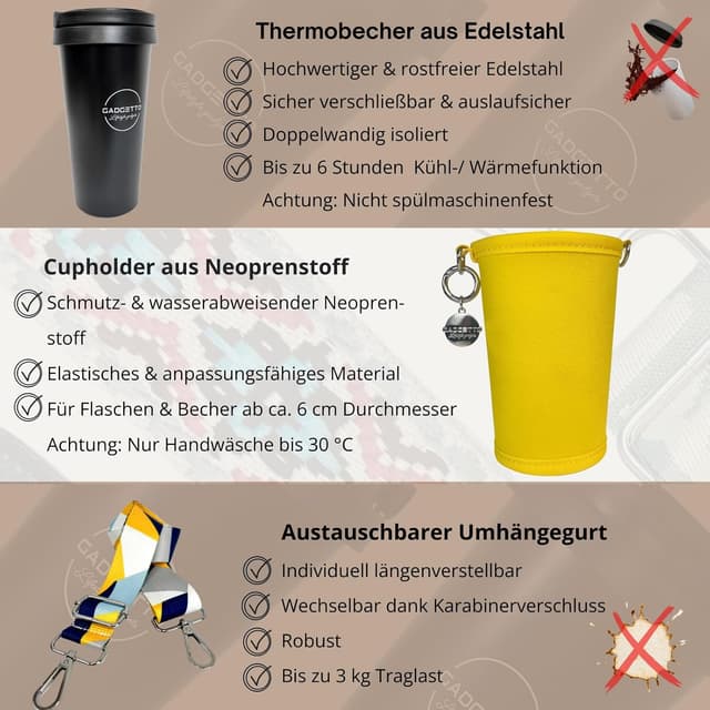Thumbnail 2 de GADGETTO Cupholder Set Gelb 500 ml đ„€