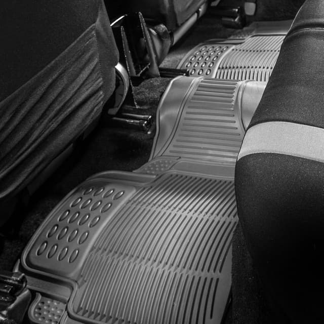 Detalle 2 de FH Group Universal Fit Heavy-Duty Rubber Car Floor Mats (Trimmable, ClimaProof) — Gray Full Set