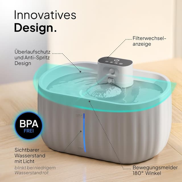 Detalle 2 de Pretty Paw Katzenbrunnen 45 Tage Akku 🐾