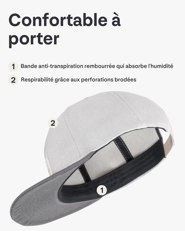 Detalle de Johnny Urban Casquette Dean snapback unisexe à 6 panneaux, visière réglable et bandeau anti-humidité