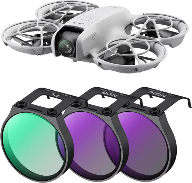Detalle de K&F CONCEPT ND & CPL Filter-Set für DJI NEO (3er-Pack): CPL, ND8, ND16