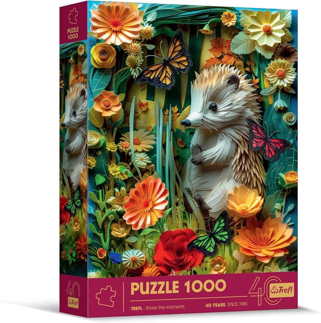 Detalle de Trefl Puzzle Effet 3D Hérisson 1000 pièces (40ème anniversaire) – 683 × 480 mm