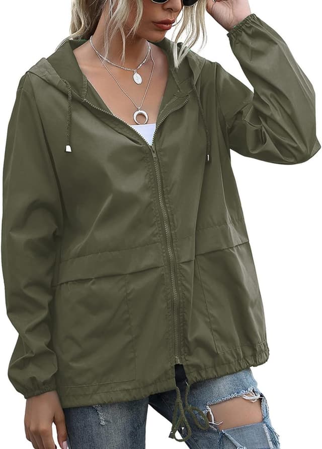 Thumbnail 6 de PESION Women’s Waterproof Raincoat Lightweight Hooded Rain Jacket with Pockets