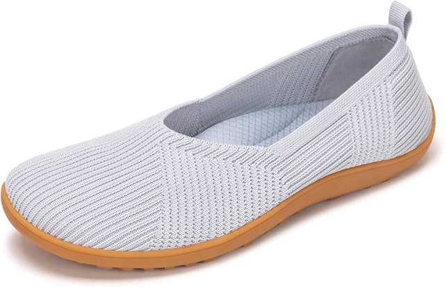 Detalle de Frank Mully Damen-Ballerinas für den Sommer – bequeme, rutschfeste Flats mit breiter Zehenpartie