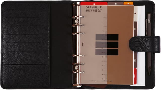 Detalle 2 de Finocam Open Piel Andrea Negro Agenda 2026 1 Día Página