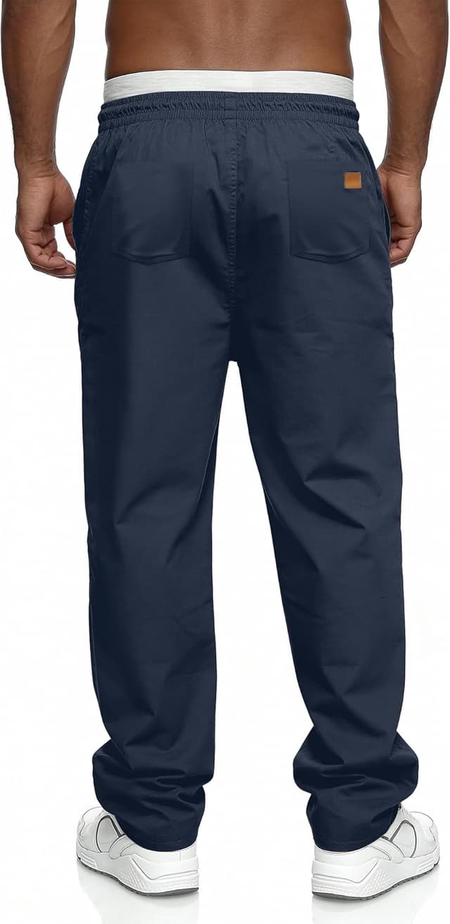 Detalle 2 de Comdecevis Men’s Relaxed Fit Casual Pants Elastic Waist Sweatpants with Pockets Cargo Joggers