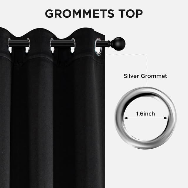 Thumbnail 4 de Joydeco Blackout Curtains 63" 2-Panel Set 🪟