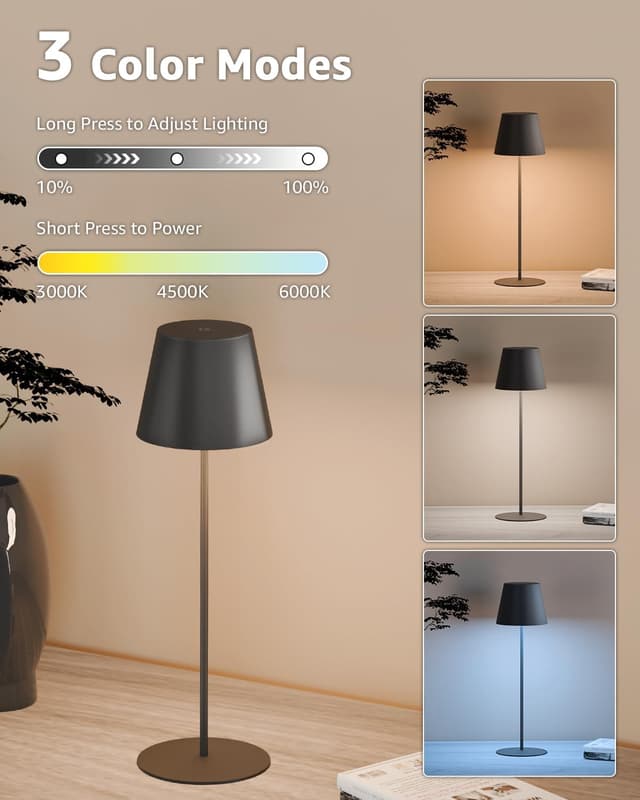 Detalle de FUYO LED Tischlampe kabellos, 2er Set