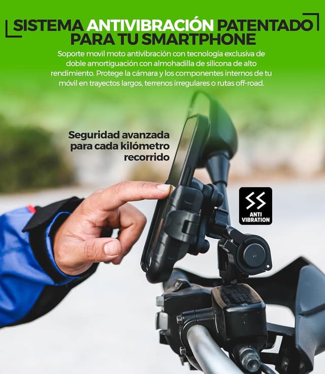 Thumbnail 3 de MOGGAM Soporte móvil moto antivibración 360°