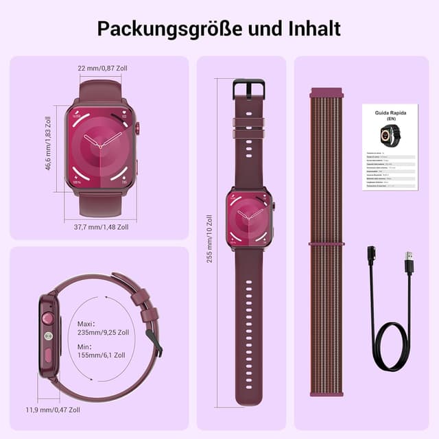 Thumbnail 6 de Baolubao Smartwatch 1,91 Zoll Fitnessuhr
