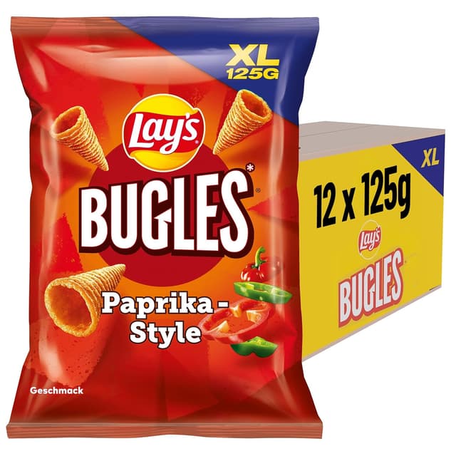 Detalle 2 de Lay’s Bugles Paprika – herzafter Mais-Snack mit Paprika-Geschmack (12 x 125 g)