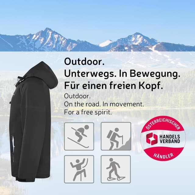 Detalle de Black Crevice Giacca Hardshell Impermeabile Sottile da Uomo