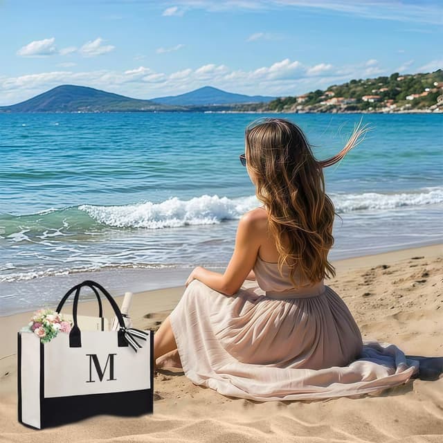 Detalle 2 de Aucuu Borsa Tote a Mano da Donna grande per lavoro e laptop 15,6" in tela con tracolla