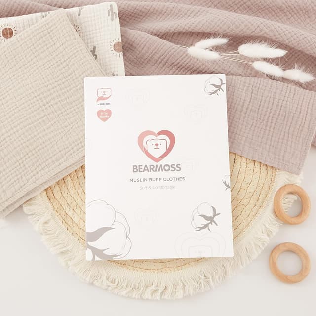 Detalle 2 de Bearmoss Moltontücher 60×60 cm, 4er Pack