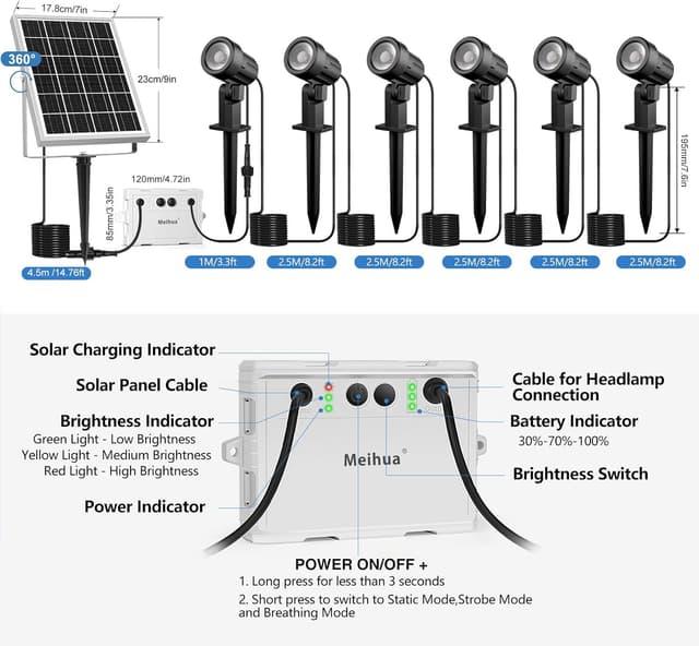 Thumbnail 4 de MEIHUA 6 in 1 solar spot lights 6000mAh
