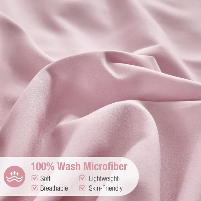 Detalle de Tokokimo Ruffle Duvet Cover Double (200x200 cm) in Pink with 2 Pillowcases