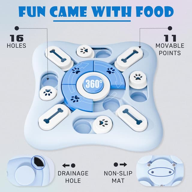 Detalle 2 de Hundespielzeug Intelligenz: Quietschgeräusche & Leckerli-Spiel für IQ-Training, waschbar (weiß)