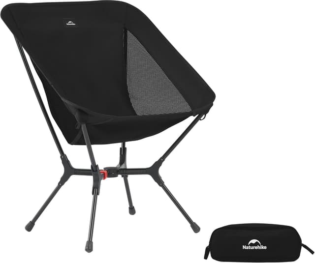 Detalle de Naturehike YL01 Snap Camping Folding Chair (Black) — 1-second setup lightweight portable camping chair