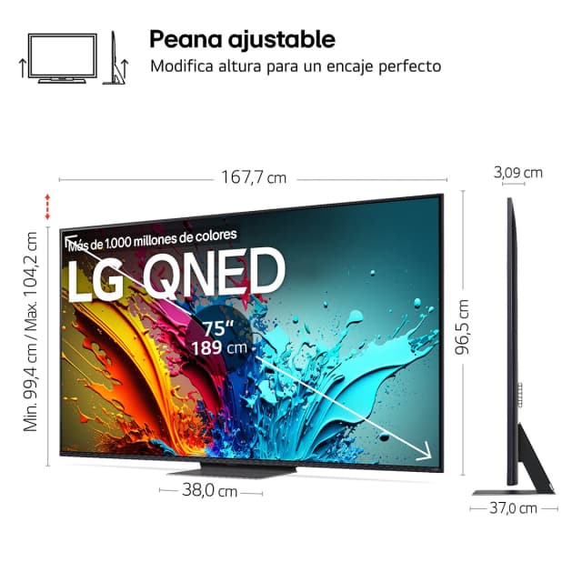 Detalle 2 de LG 75QNED86T6A QNED 75" 4K con webOS 24 (reacondicionado grado C)