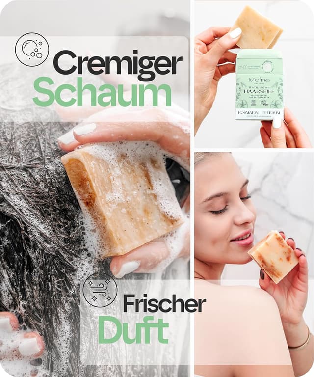 Thumbnail 2 de Meina Bio Haarseife gegen Fettiges Haar 80g