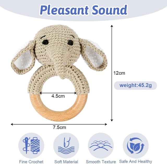 Detalle 2 de OFFCUP Hochet Éléphant Bois 0–12 mois