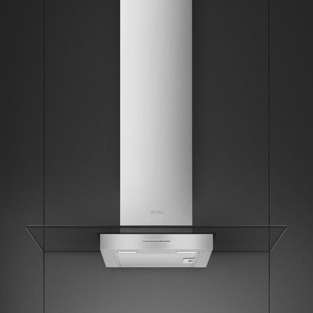 Detalle 1 de Smeg KBT900VE campana decorativa de 90 cm en acero inoxidable, con 3 velocidades e intensiva